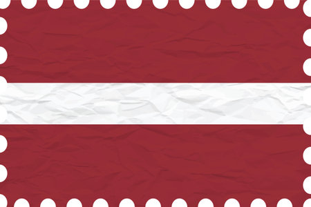 wrinkled paper latvia stamp, abstract vector art illustration, image contains transparencyのイラスト素材