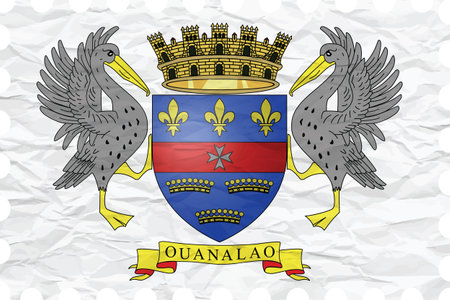 wrinkled paper saint barthelemy stamp, abstract vector art illustration, image contains transparencyのイラスト素材