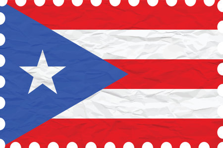 wrinkled paper puerto rico stamp, abstract vector art illustration, image contains transparencyのイラスト素材
