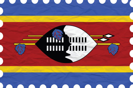 wrinkled paper swaziland stamp, abstract vector art illustration, image contains transparencyのイラスト素材