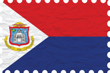 wrinkled paper saint martin stamp, abstract vector art illustration, image contains transparencyのイラスト素材