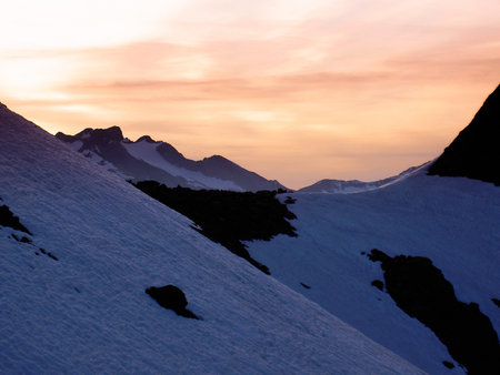 Sunset in mountain alpsの写真素材