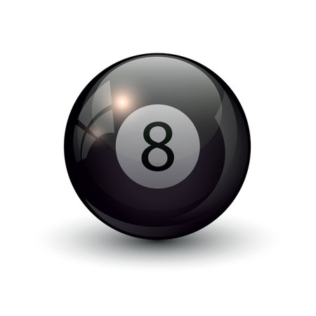 pool billiard eight ball eps 10 vector illustration isolated on white background