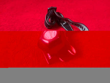 Small artificial light, which is placed on the forehead, to keep hands free in the dark, good lightingの写真素材