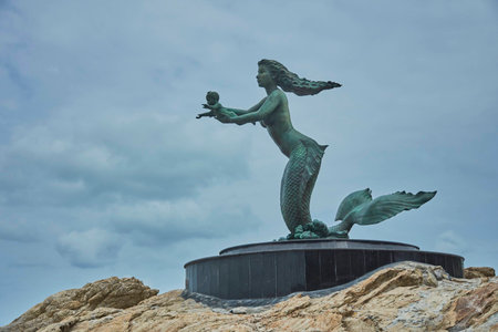 Mermaid statue Ko Samed Thailandの写真素材