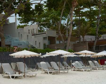 Deck chairs Ko Samed Thailandの写真素材