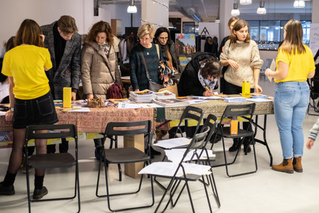 Warsaw / Poland - December 9, 2018: "Write for Rights" is the world's biggest human rights event organized by Amnesty International. Over 200 000 letters are sent from Poland every year to those, whose human rights are being attacked. These people are colのeditorial素材