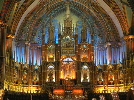 Notre Dame Cathedral - Montreal Canadaのeditorial素材