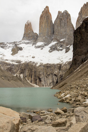 Torres del Paine towers - Chileの写真素材