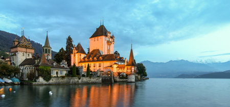 Chillon Castle - Lake Genevaのeditorial素材