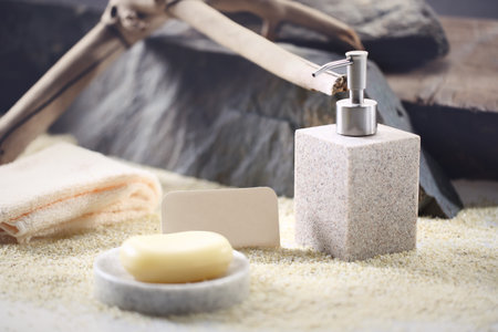Natural soap on the soap dish 