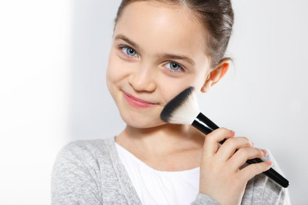 Pretty girl and cosmeticsの写真素材