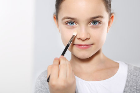 First time make up for teenagersの写真素材