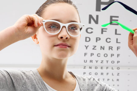 Child an ophthalmologistの写真素材