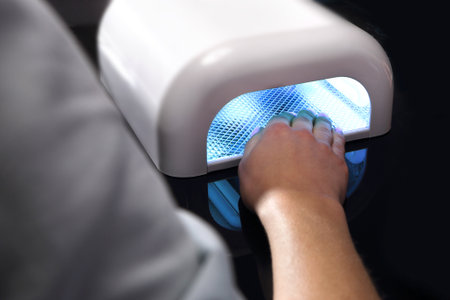 Hybrid manicure, uv lamp, nail plate curingの写真素材