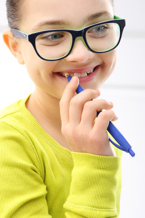 The joy of a child, a lovely girlの写真素材