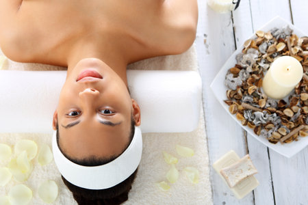 Woman relaxing in the spa, relaxation andの写真素材