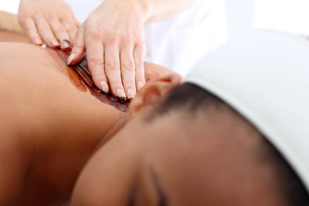 Body massage, chocolate massage,の写真素材