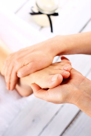 Acupressure, foot massageの写真素材