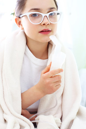 Inhalation, helping to treat colds and fluの写真素材