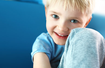 Happy baby, cheerful baby.の写真素材