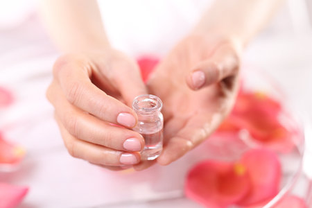 Manicure skin whitening cosmetic ampoule.の写真素材