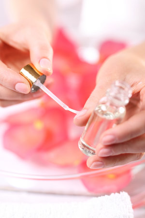Nail conditioner, make sure to look your handsの写真素材