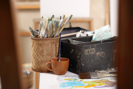 Art classes, painting workshopの写真素材