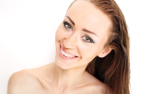Beautiful smile, healthy white teethの写真素材