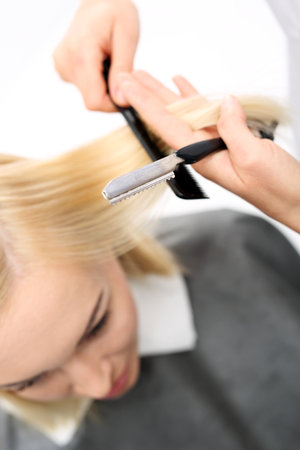 Haircut chinese knifeの写真素材