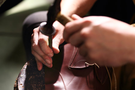 Elegant men's shoes made to measureの写真素材