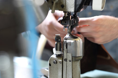 Handsewn shoes. Shoemaker.の写真素材