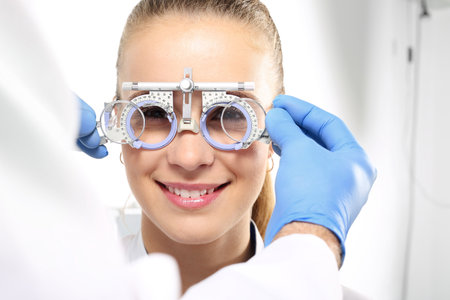 Glasses progressive selection of corrective lenses.の写真素材