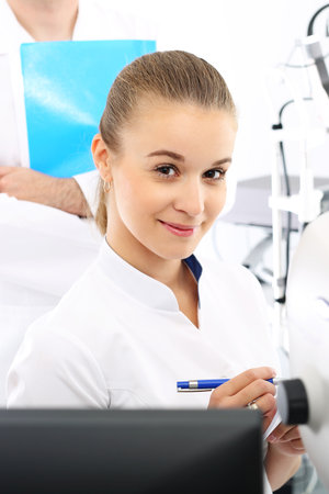 Ophthalmologist.Ophthalmology, eye doctors office.の写真素材