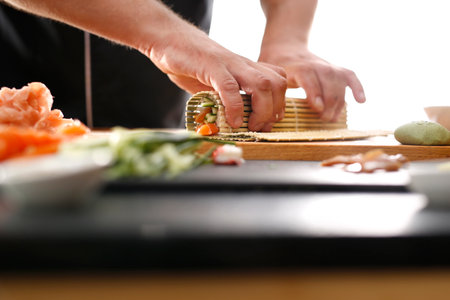 Preparing sushiの写真素材