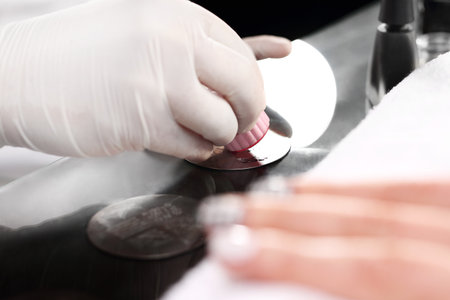 Manicure, patterns on nailsの写真素材
