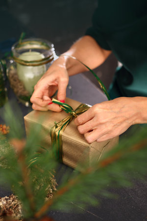 Florists, art decoration. Christmas decorationの写真素材