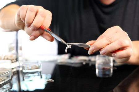 Workshop jewelery, silver jeweleryの写真素材
