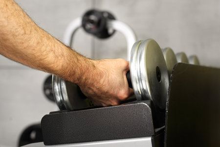 Equipment gym equipment dumbbell, barbell weightsの写真素材