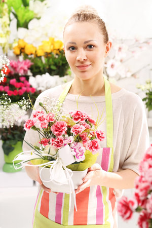 Floral composition on a sponge floristicの写真素材