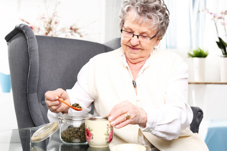 Grandma's herbs for colds.の写真素材