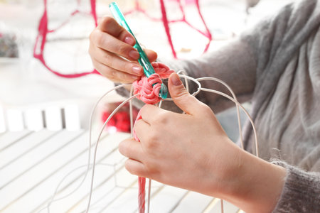 Handicraft. Knitting crochet.の写真素材