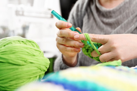 Handicraft. Knitting crochet.の写真素材