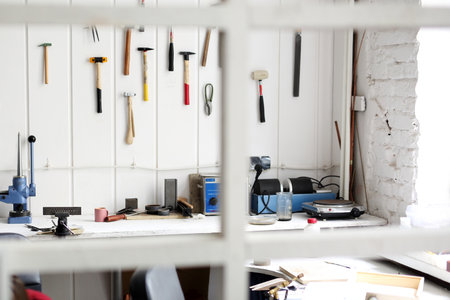 Workshop, studio workshop. Workshops, toolsの写真素材