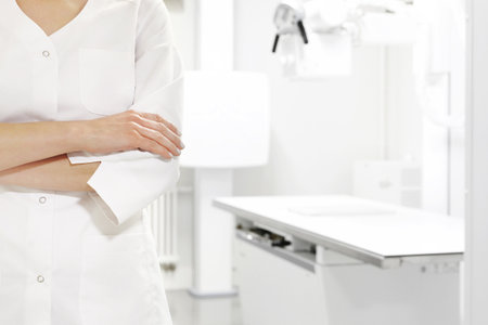 Operating room, the doctor is waiting for a patientの写真素材