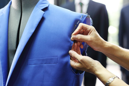 Tailor. The production plant, sewing jackets for seamstressの写真素材