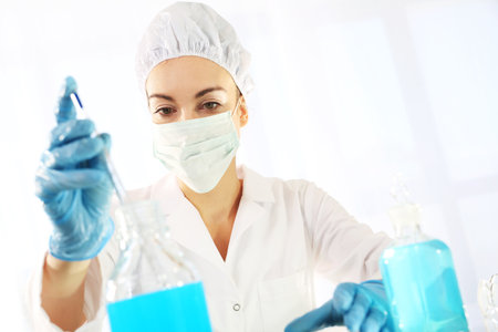 Engineering. Analysis of the chemical composition of the sampleの写真素材