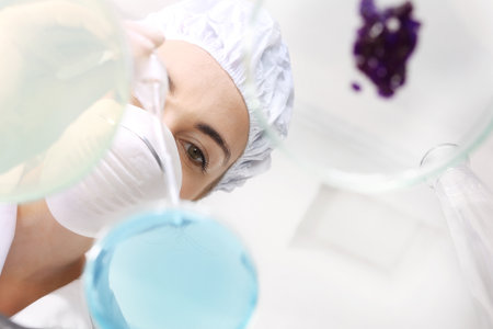 Analysis of the chemical composition of the sample.の写真素材
