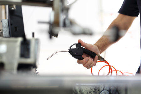Maintenance of sewing machines.の写真素材