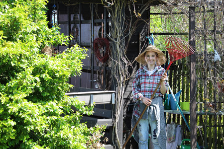 Spring work in home garden.の写真素材